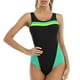 thumbnail image 1 of Traje de baño deportivo para mujer Traje de baño sin espalda cómodo con bloqueo de color conservador OAVQHLG3B Store lin121212, 1 of 4