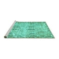 thumbnail image 2 of Ahgly Company Machine Washable Indoor Rectangle Abstract Turquoise Blue Modern Area Rugs, 8' x 10', 2 of 4