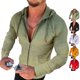 thumbnail image 4 of Sudadera con capucha de cuadros verdes con detalle de lunares y manga larga ajustada con cordón, talla XL para hombre, 4 of 6