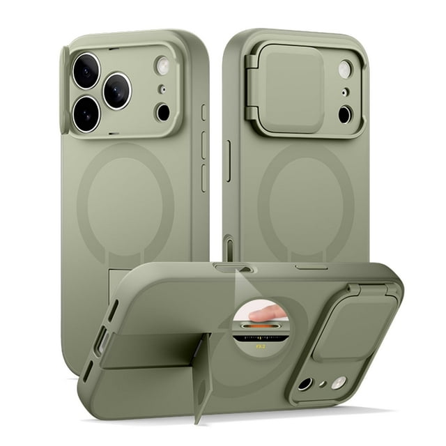 Case for iPhone 17 Pro Max/17 Pro/17 Air/17, Magnetic Case with Metal Kickstand Cover Shockproof Lens Protection Shell