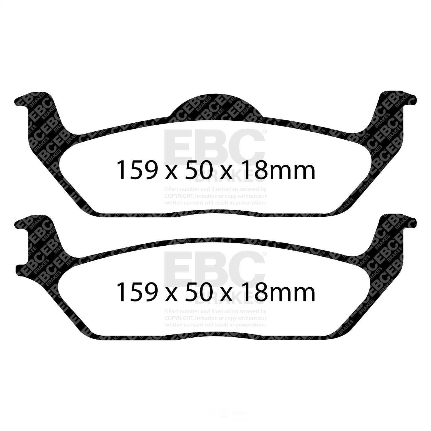 EBC Brakes Greenstuff 6000 Series Heavy Duty 4x4/SUV/Light Truck Brake Pad Set Fits select: 2004-2011 FORD F150, 2004 FORD F-150 HERITAGE