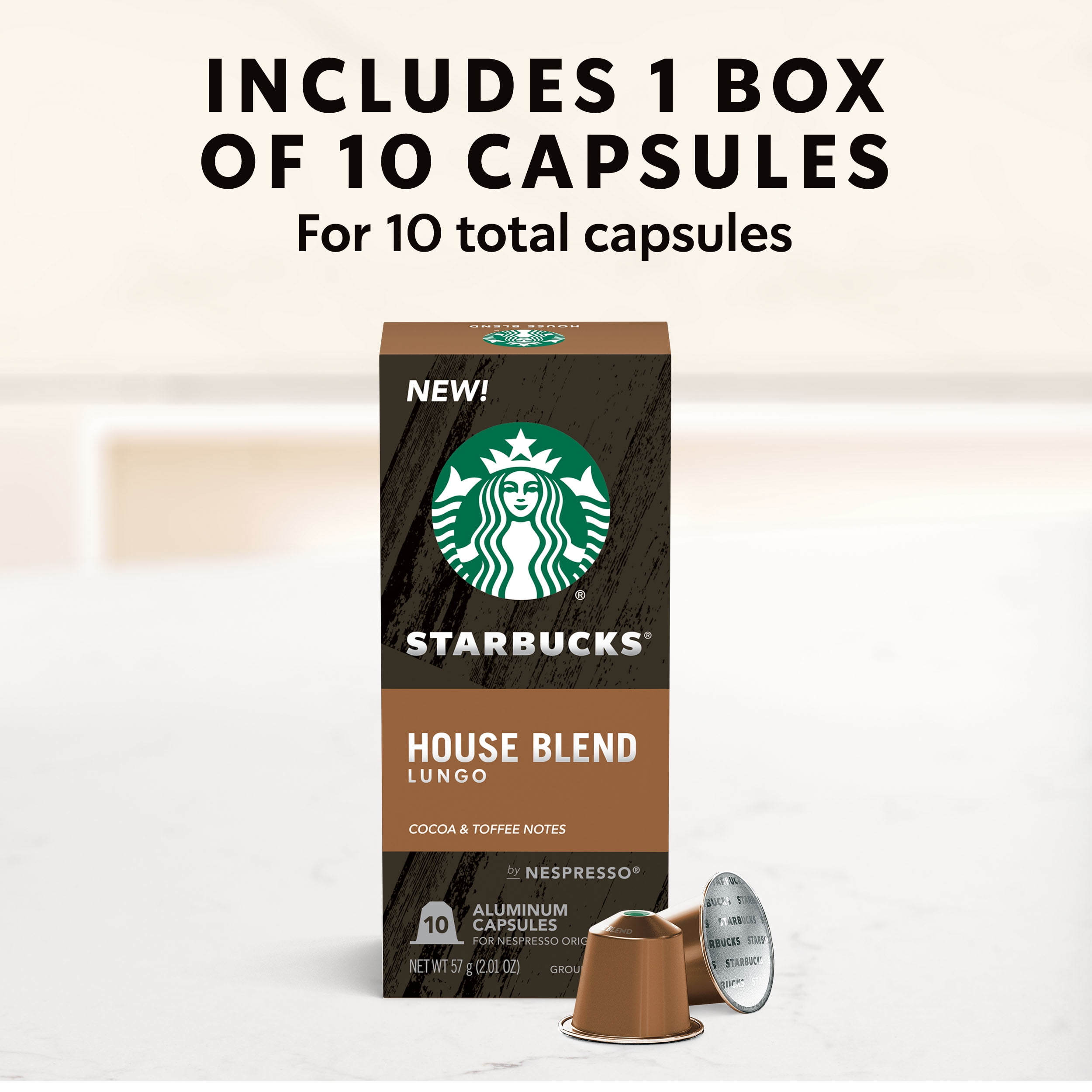 Starbucks House Blend Medium Roast For Nespresso Original Coffee Capsules,  10 Count Box - Walmart.com
