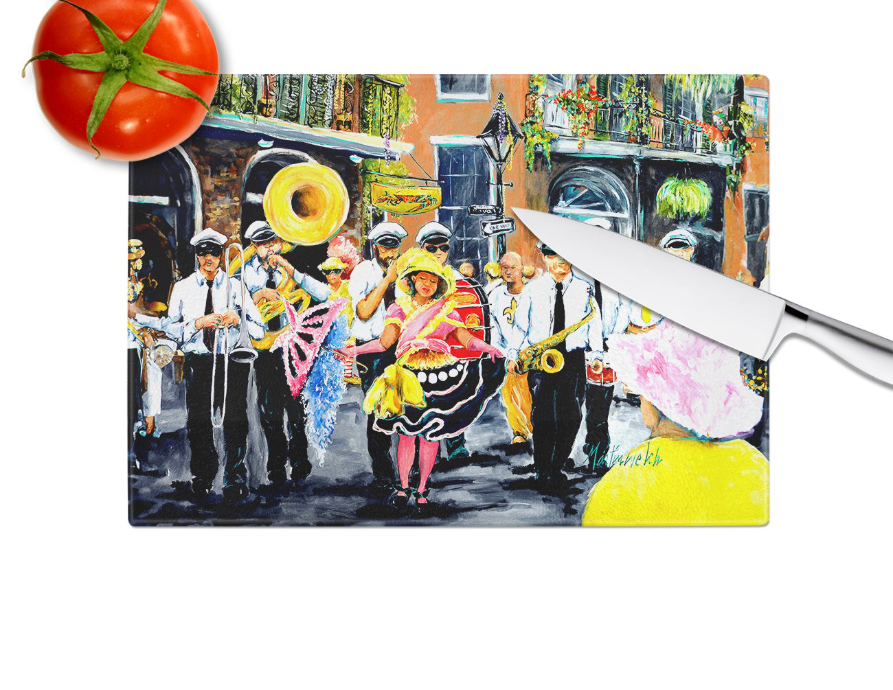 thumbnail image 4 of French Quarter Frolic Glass Cutting Board 12 in x 15 in, 4 of 5