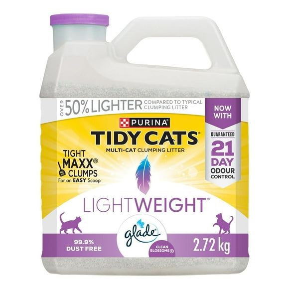 Tidy Cats Poids Plume avec Glade Fraîcheur Florale Multichat, Litière Agglomérante pour Chats 2,72 kg 2,72 kg