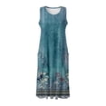 thumbnail image 3 of WILLBEST Vestido Largo Informal De Verano Para Mujer, Estampado, Sin Mangas, Hasta La Rodilla, Para Playa, Cuello Redondo, Con Bolsillos, Para Vacaciones, Viajes Y Uso Diario., 3 of 3