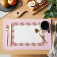 thumbnail image 2 of Mother's Day Placemats Set of 4, Watercolor Pink Flower Border Rustic Floral Leaf Non-Slip Place Mats Washable Table Mats for Kitchen Dining Table Decorations Indoor/Outdoor, 2 of 9