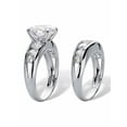 thumbnail image 2 of PalmBeach Jewelry 2 Piece 6.09 TCW Round Cubic Zirconia Bridal Ring Set in Sterling Silver, 2 of 5