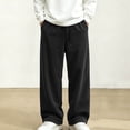 thumbnail image 2 of Pants For Kids Dqueduo Boys' Solid Color Straight Wide Leg Casual Sportswear Elastic Waist Side Pocket Corduroy Pants, Sizes 5-15 Years, 2 of 10