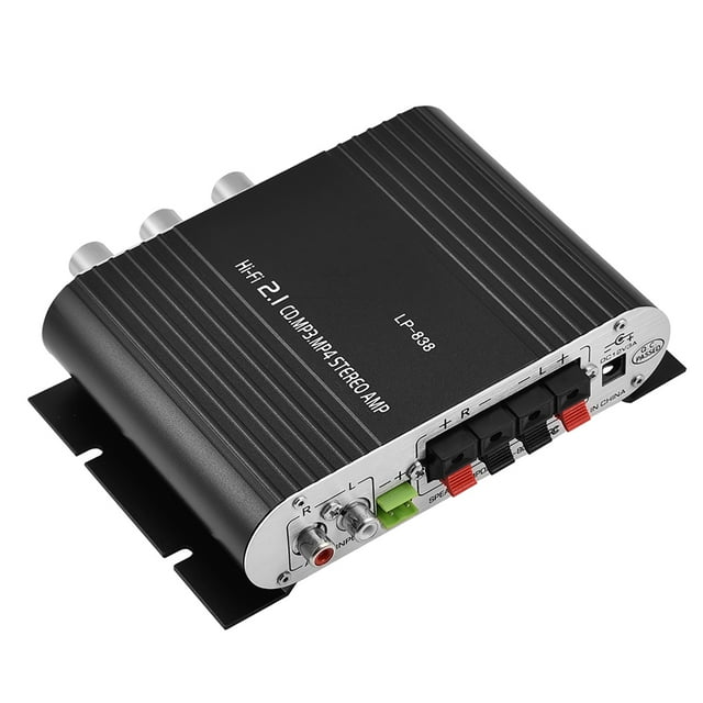 Mini HiFi 2.1 Stereo Bass Auto Car Home Audio Power Digital Amp, 15W X 2 RMS, Low Distortion, 3.5mm Audio Input, Lightweight Aluminum Casing