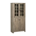 thumbnail image 2 of HOMCOM 71" Freestanding Kitchen Pantry Cabinet with Glass Door and Shelves, Tall Cupboard for Dining Room, Living Room, Natural, 2 of 5