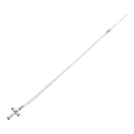 WHAMVOX Silver Titanium Steel Cremation Jewelry for Ashes Unique Cross Urn Pendant for Decor Size 1.5 Inches
