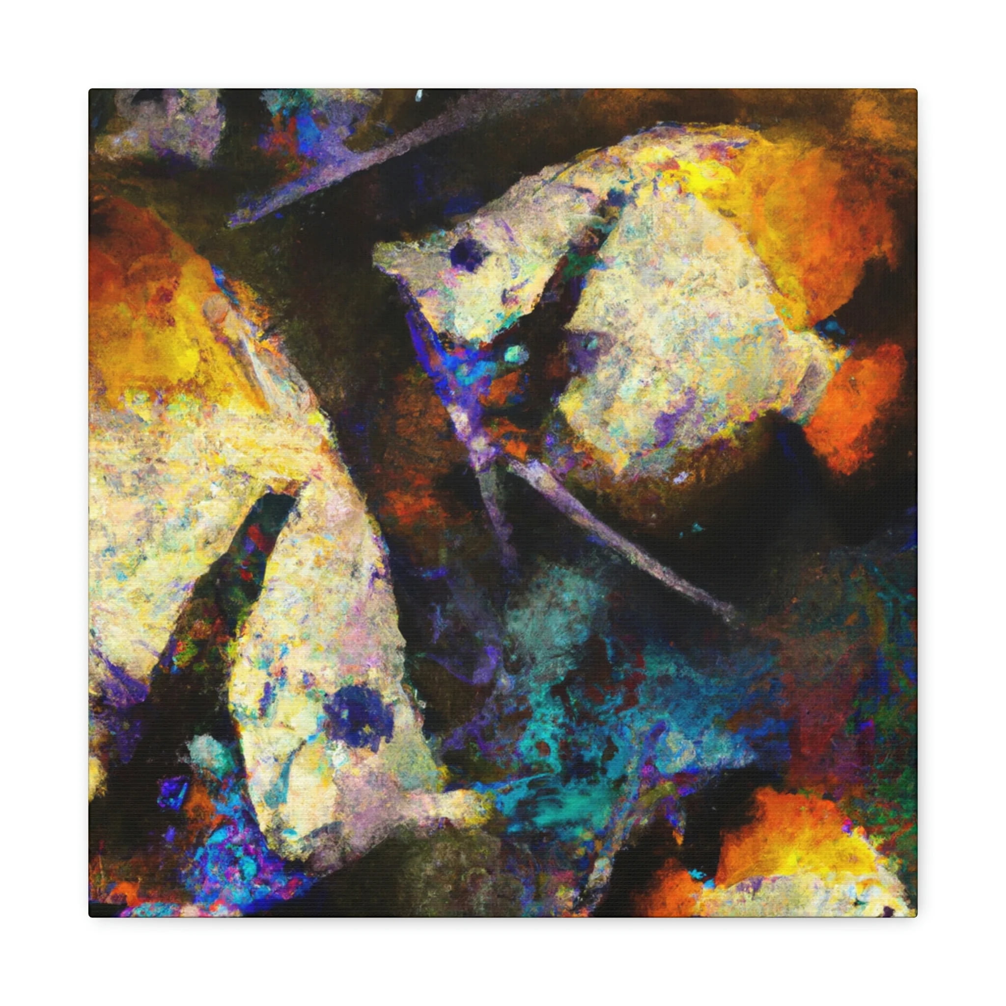 Glimmering Angelfish Painting Canvas