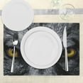 thumbnail image 3 of Ambesonne Eye Place Mats Set of 4, Wild Wolf Dangerous Mammal, Standard Size, Black White Yellow, 3 of 6