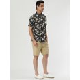 thumbnail image 4 of CamiHawaiaDe PlaEstampado Floral Con Botones ManCorCamiDe Verano PaHombres Negro 60, 4 of 6
