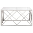thumbnail image 2 of vidaXL Table Basse Argent Acier Inoxydable et Verre Trempé, 2 of 5