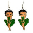 thumbnail image 2 of Betty Boop Green Earrings with Dress Blowing Classic Design Jewelry-BBE-8, 2 of 3