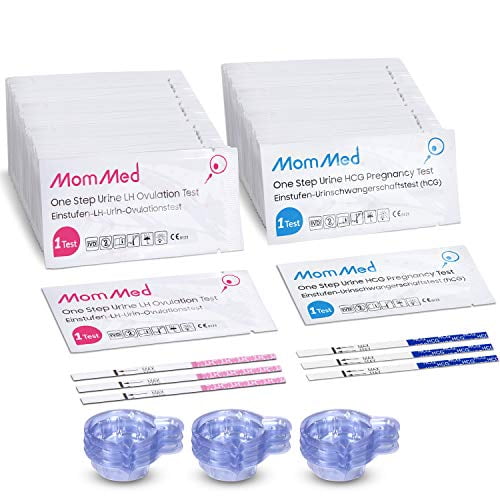 Ovulation Kit with 50 Ovulation Strips and 20 Pregnancy Tests 70 Urine Cups Time Tracking Chart Early Pregnancy Detection Ovulation and Pregnancy Test Strips 