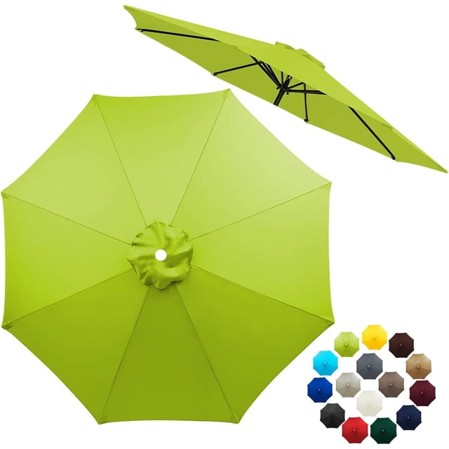 6.6ft/7.5ft/9ft/10ft Replacement Umbrella Cover, 6 Ribs 8 Ribs Outdoor Market Table Patio Umbrella Canopy Cover Replacement UV Protective Cloth(Grass Green,6.5FT(6-Ribs))