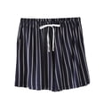 thumbnail image 2 of Hrsba Womens Pajama Shorts,Striped Drawstring with Pockets Thin Loose Casual Lightweight Home Sleep Bottoms, 2 of 3