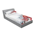 thumbnail image 3 of Christmas Bedding Set with Sheet & Covers, Winter Solstice Noel Design with a Big Ball and Holm Snow Image Print, Printed Bedroom Decor 2 Shams, 4 Sizes, White Red, by Ambesonne, 3 of 3