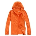 thumbnail image 1 of Fall Winter Jackets Coats Cardigan for Women, Solid Rain Jacket Outdoor Plus Size Hooded Windproof Loose Coat Water Proof Raglan Cuff Storage Bag Orange, 1 of 3