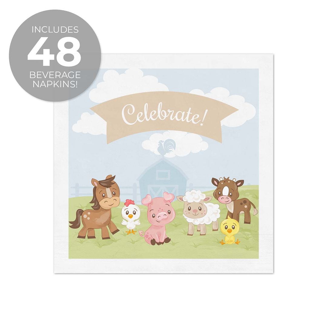 Canopy Street Barnyard Celebrate Beverage Napkins - Thumbnail 5