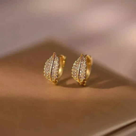2Ct Round Cut Lab Created Diamond Huggie Hoop Earrings in 14K Yellow Gold Plated