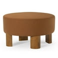 thumbnail image 1 of Maven Lane Celia Contemporary Upholstered Ottoman with Refined Brown Wood Finish, 1 of 6