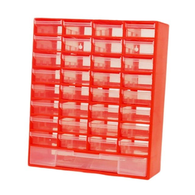 QualitChoice Drawer Storage Cabinet Organizer Nuts Screws Organization Small Garage Blue Items Red 30x13.1x40.8cm