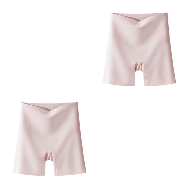 Qarigey Pantalones de seguridad 2 en 1 de cintura alta, bragas transpirables de realce, ropa interior para el abdomen, pantalones cortos, talla rosa violeta XXL (140-160 kg) 2piezas
