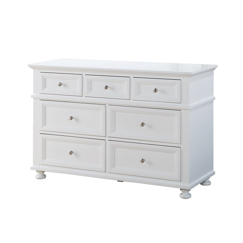 Rosebery Kids 7 Drawer Double Dresser In White Walmart Com