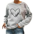 thumbnail image 2 of POROPL Women Sweatshirt Under $5.00 Long Sleeve Crew Neck Sweatshirt Printed Pullover Tops XL, 2 of 5