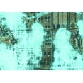 thumbnail image 1 of Ahgly Company Indoor Rectangle Abstract Turquoise Blue Modern Area Rugs, 6' x 9', 1 of 4