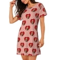 thumbnail image 2 of Honeii Basset hound dog with paw Print Women's Loose Short Sleeve Nightgown, Soft Cotton Sleepwear, Comfy Loose Fit Pajama Dress for Sleep and Lounge, 2 of 6