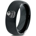 thumbnail image 1 of Tungsten 8-ball ring Band Ring 8mm Men Women Comfort Fit Black Dome Brushed Polished, 1 of 4
