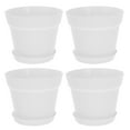 thumbnail image 1 of Flower Pots White Plastic 4Pack 6 Inch, 1 of 8