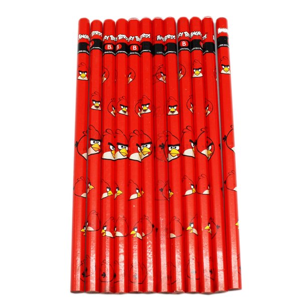 Angry Birds Red Wooden Pencil Set (12 Pencils)