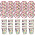 thumbnail image 1 of 40PCS Disposable Dinnerware Set Flower Bee Paper Plate Paper Cup Party Supplies, 1 of 7