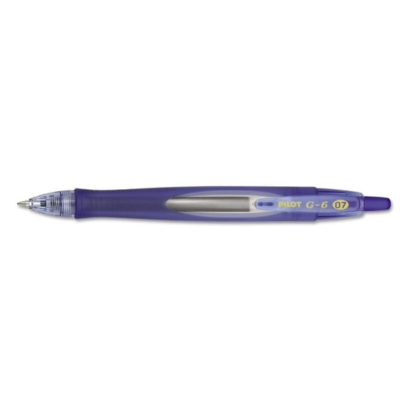 Pilot G6 Retractable Gel Ink Pen, Refillable, Blue Ink, .7mm