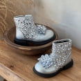 thumbnail image 6 of LYHao Ankle Boots For Girls Fashion Winter Short Booties With Glitter Casual Style ,Girls Boots Sizes 1 Silver(9-9.5 Years), 6 of 6