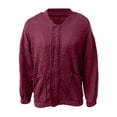 thumbnail image 3 of Women Cropped Bomber Jacket Casual Button Down Varsity Jackets Long Sleeve Textured Shackets Fall Coat Vintage Outwear With Pockets, 3 of 5