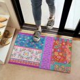 thumbnail image 2 of Botanical Floral Patchwork Non-Slip Entryway Door Mat,Boho Indoor Decor Durable Low Plush Door Mat,Washable Welcome Rug for Patio Hallway Home Decor 16x24 Inches, 2 of 7
