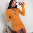 thumbnail image 3 of Femmes Hiver Printemps Bodycon Tricoté Longue Mini-Robe en Tricot Massif Robe en Tricot, 3 of 4