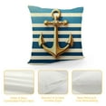thumbnail image 4 of JRXY  Nautical Decorative Pillow Cover, Stripes and Gold Anchor Pattern White, 4 of 5