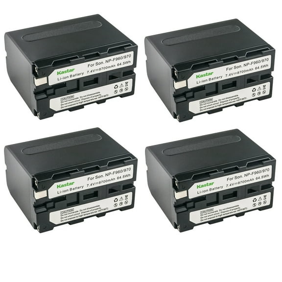 Kastar 4-Pack NP-F970 Battery 7.4V 8700mAh Replacement for Sony DCR-TRV525 DCR-TRV58 DCR-TRV620 DCR-TRV7 DCR-TRV720 DCR-TRV735 DCR-TRV820 DCR-TRV9 DCR-TRV900 DCR-TV900 DCR-VX2001 DCR-VX2100 Camera