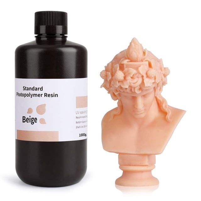 Impresora 3D de resina ELEGOO, fotopolímero estándar, 1000 g, color beige