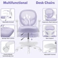 thumbnail image 6 of Hoffree Kids Desk Chair with Flipped Arms Wheels Ergonomic Study Chair with Footrest Adjustable Height Rolling Desk Chair for Teens Boys Girls in Study Room Purple, 6 of 10