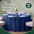 thumbnail image 2 of Exquisite 12-Pack Disposable 120-Inch Round Navy Blue Plastic Tablecloths for Parties, 2 of 6