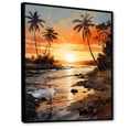 thumbnail image 2 of Designart "Beachside Sunset I" Palms & Palm Trees Floater Framed Canvas Wall Art, 2 of 5