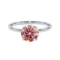 thumbnail image 2 of Women's 1.20 Ctw Pink Round Moissanite Solitaire Ring in 10K White, Rose, and Yellow Gold, 2 of 7